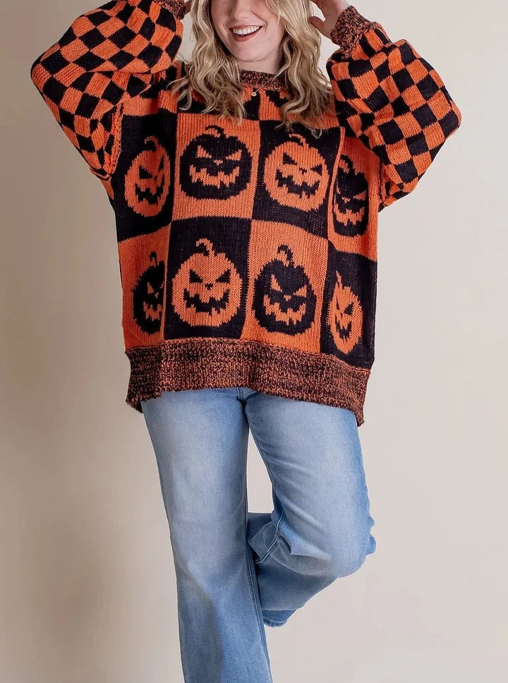 Drune | Karierter Strickpullover