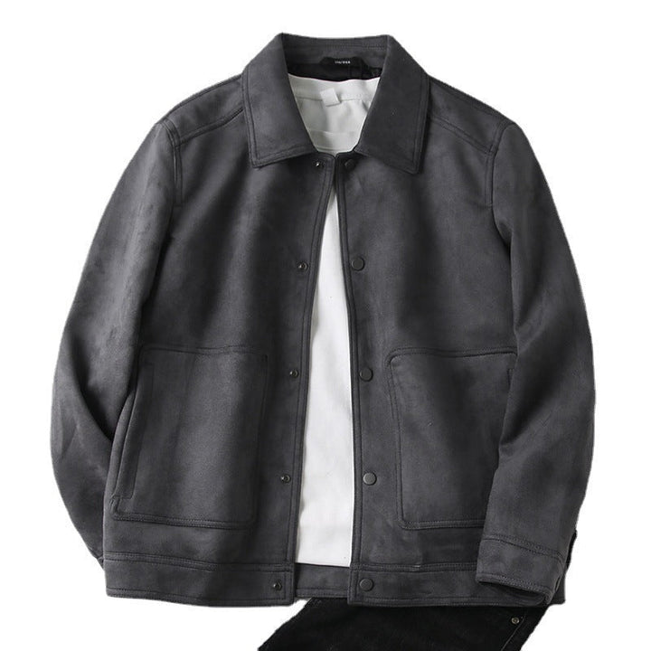 Drune | Lässige; Wildlederjacke mit Revers
