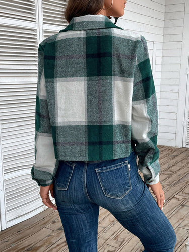 Drune | Karierte Knopfleiste Jacke - Klassisches Muster - Leichte Polyester Mischung - Lässiger Schicht-Look