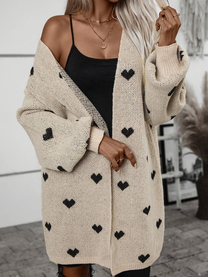 Drune | Strickjacke mit Herzmuster aus weichem Stoff