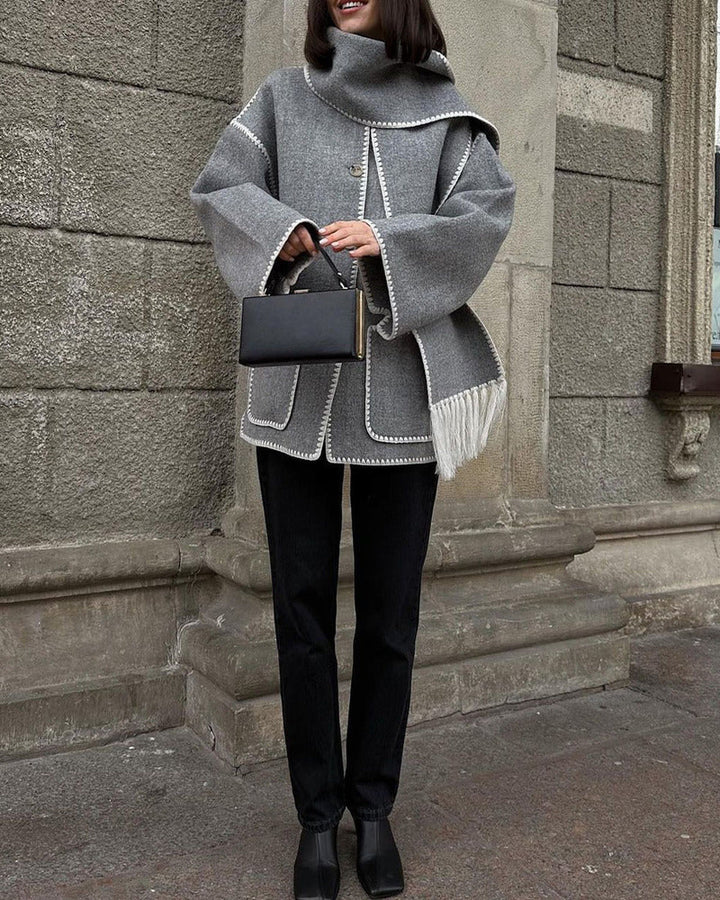 Drune | Hepburn-Stil Wollcape Mantel