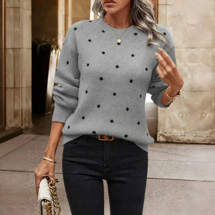Drune | Pullover - Damen Herbst gepunkteter Strickpullover