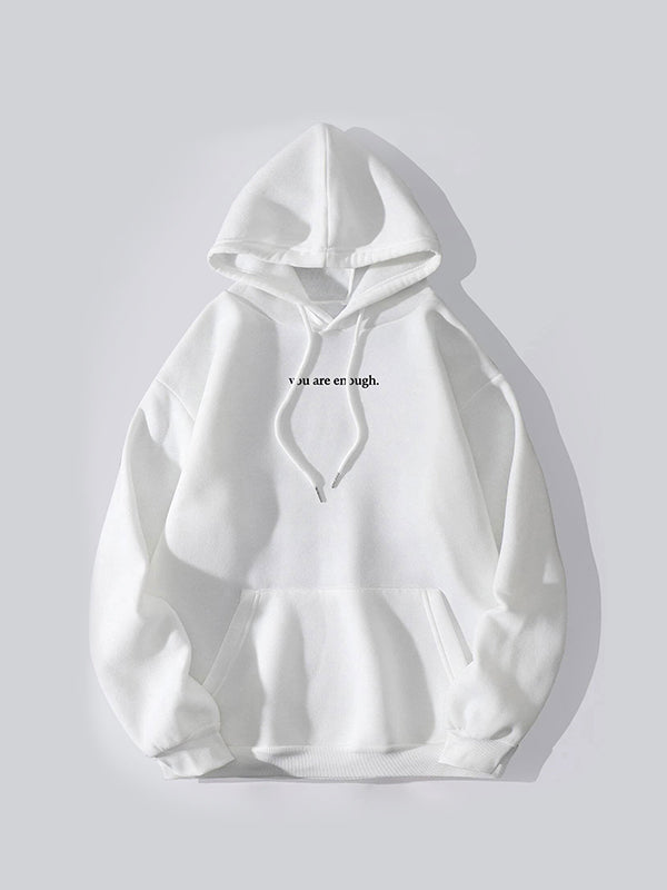 Drune | oversized Hoodie mit Kängurutasche und Kordelzug und Buchstabendruck