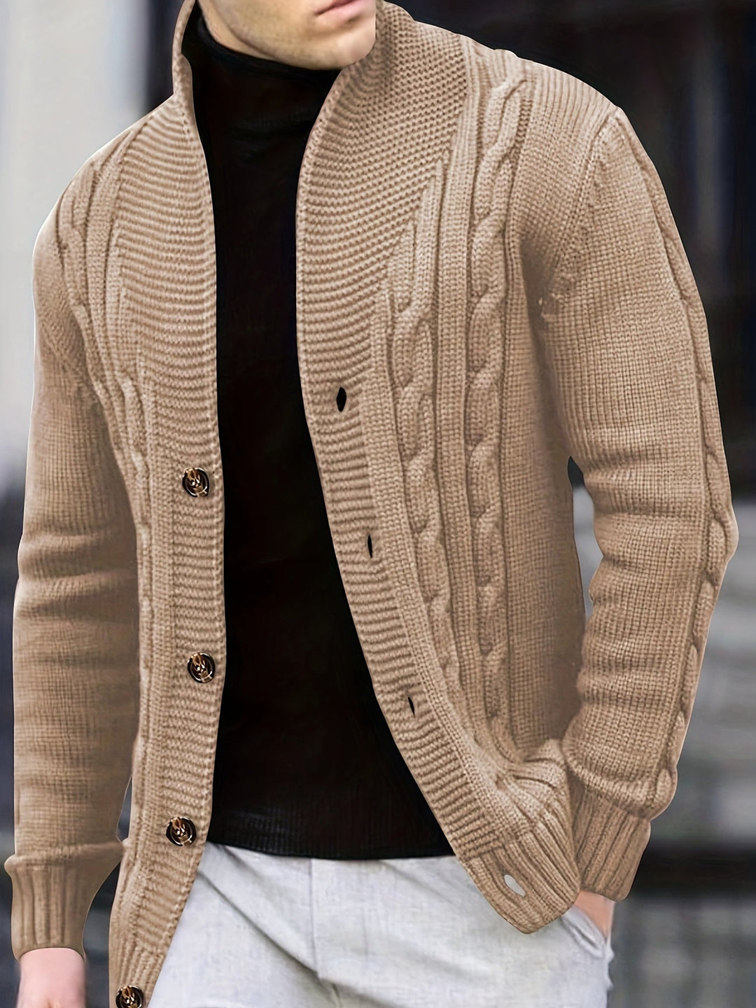 Drune | Zopfstrickjacke mit Knöpfen