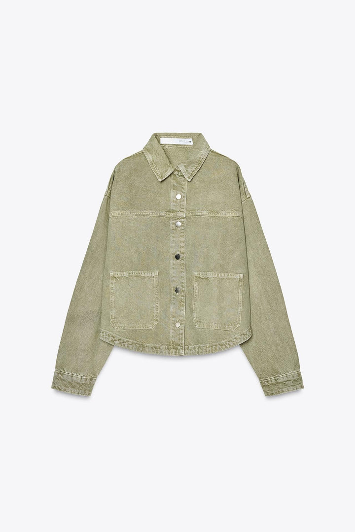 Drune | Klassische Khaki Denim-Jacke für Den Alltag
