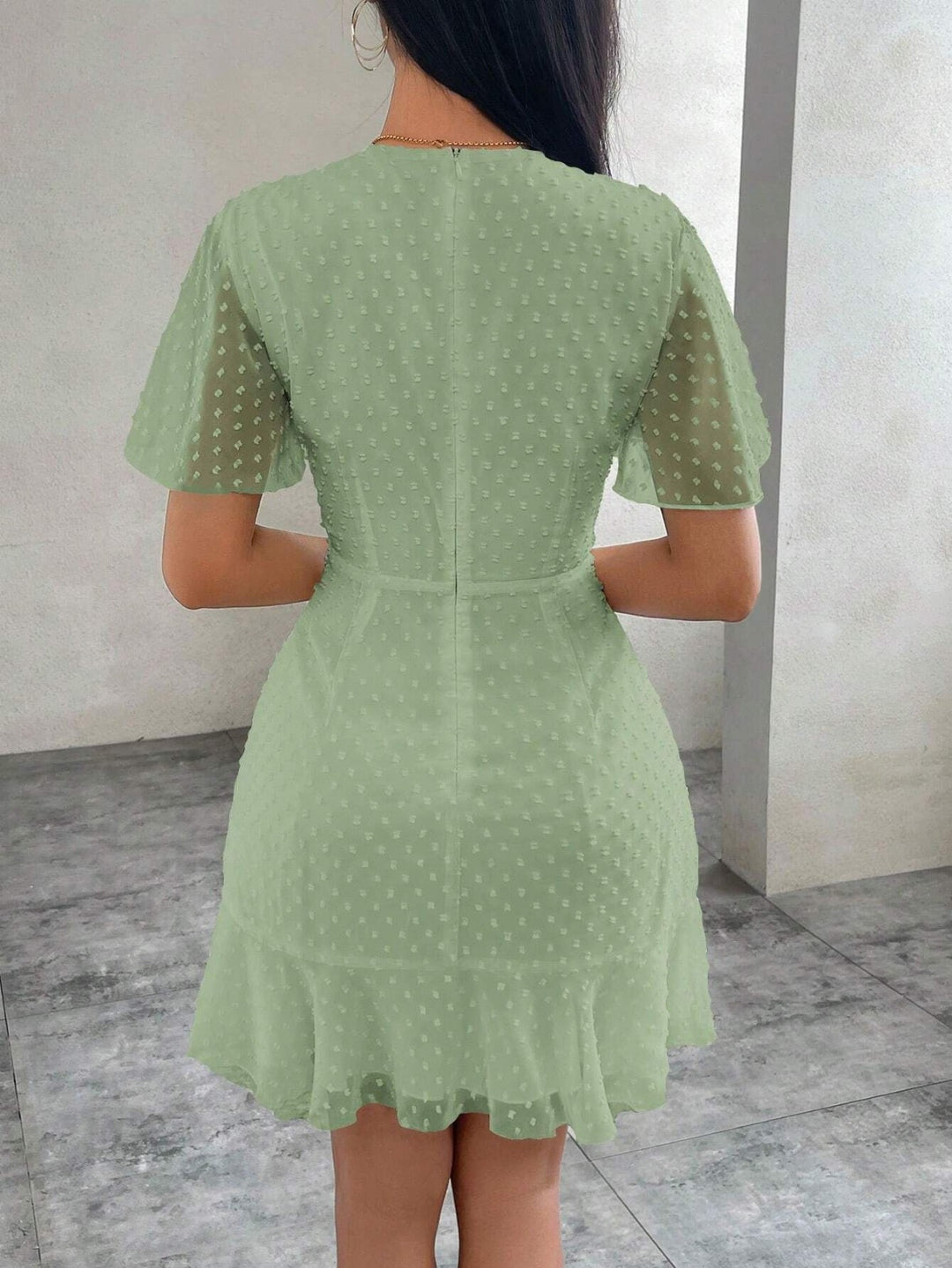 Drune | Dreidimensionales Kleid mit Rüschenrand und Punkten
