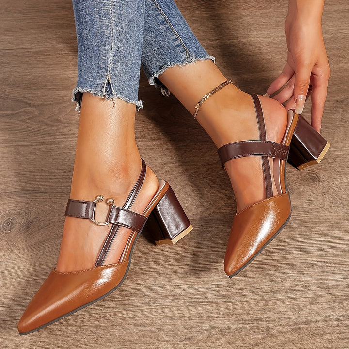 Drune | Spitz Zulaufende Blockabsatz Schuhe Für Frauen