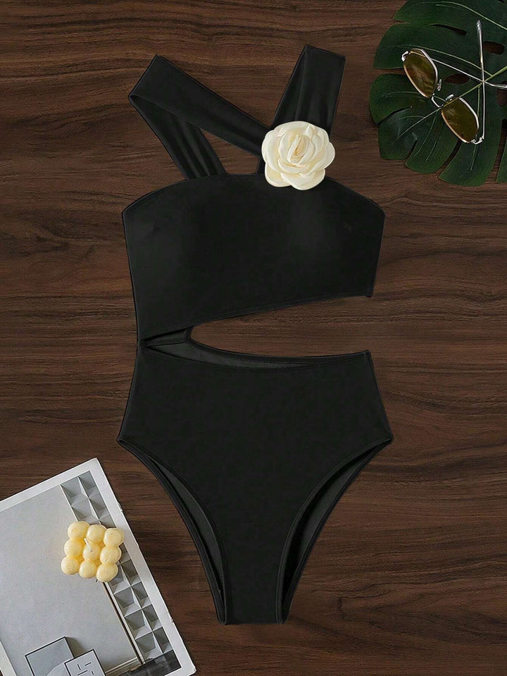 Drune | Einfarbiger sexy hohler Badeanzug