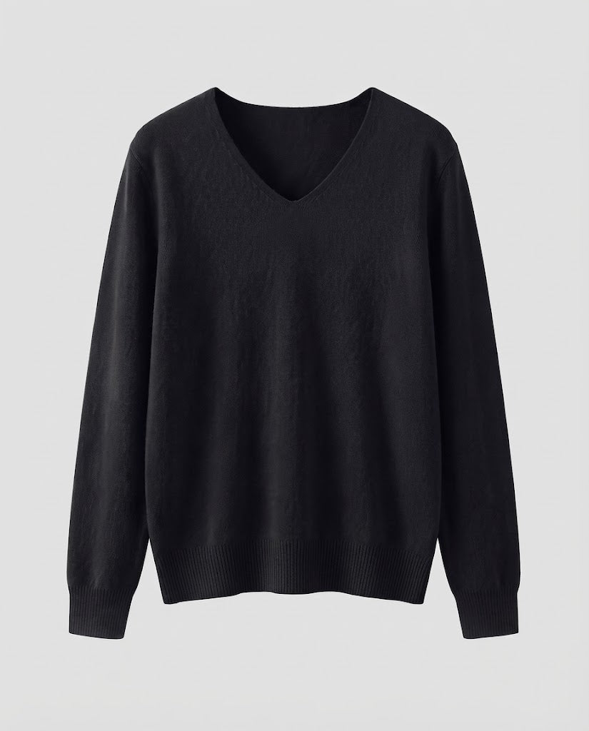 Damen Feinstrick-V-Ausschnitt-Pullover aus kuscheligem Angora-Mix Drune