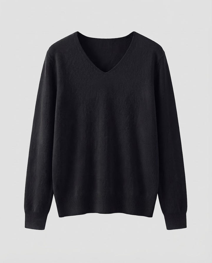 Damen Feinstrick-V-Ausschnitt-Pullover aus kuscheligem Angora-Mix Drune