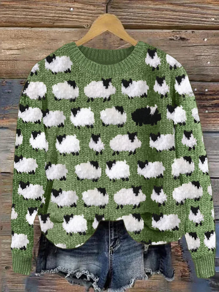 Drune | Wollpullover mit Schafsmuster