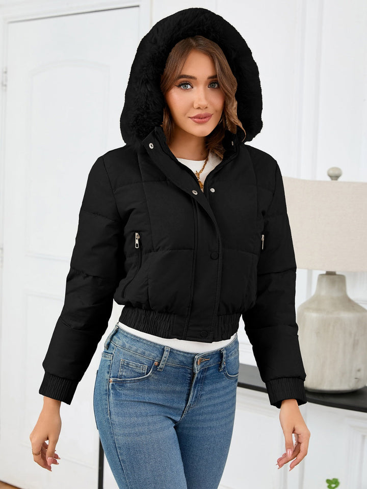 Drune | wattierte Winterjacke mit Fellkapuze und Taschen
