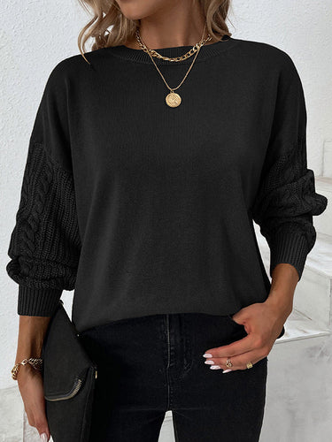 Drune | Eleganter Rundhalsausschnitt Pullover mit einfarbiger und verdrehter Strickart Ideal für den Winter