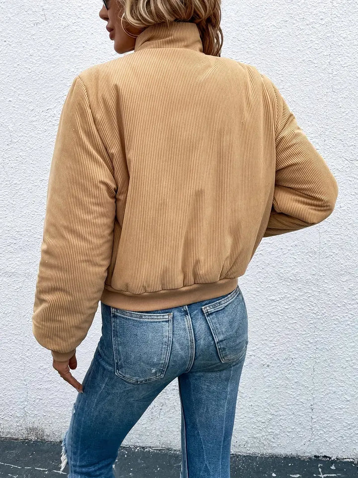 Drune | Cordjacke mit Reißverschluss und Knopfverschluss
