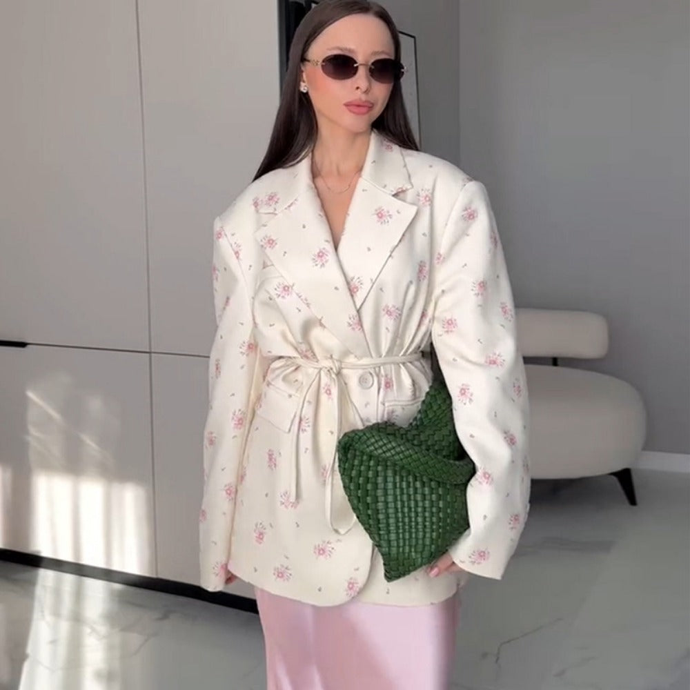 Drune | mit Blumenprint und Gürtel für Damen - Giusy