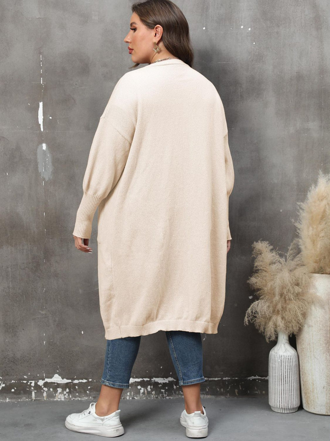 Drune | Plus Size Langarm Taschen Cardigan