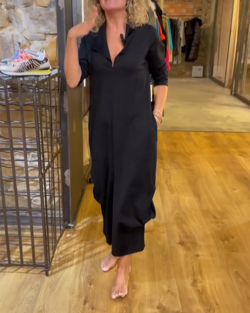 Drune | Kleid mit V-Ausschnitt und A-Linie