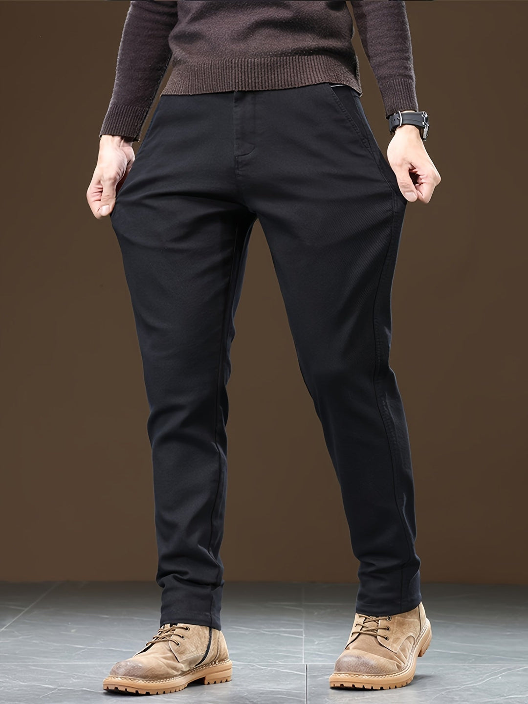 Drune | Baumwoll Herren Chino Hose, Reguläre Passform, Dehnbarem Stoff