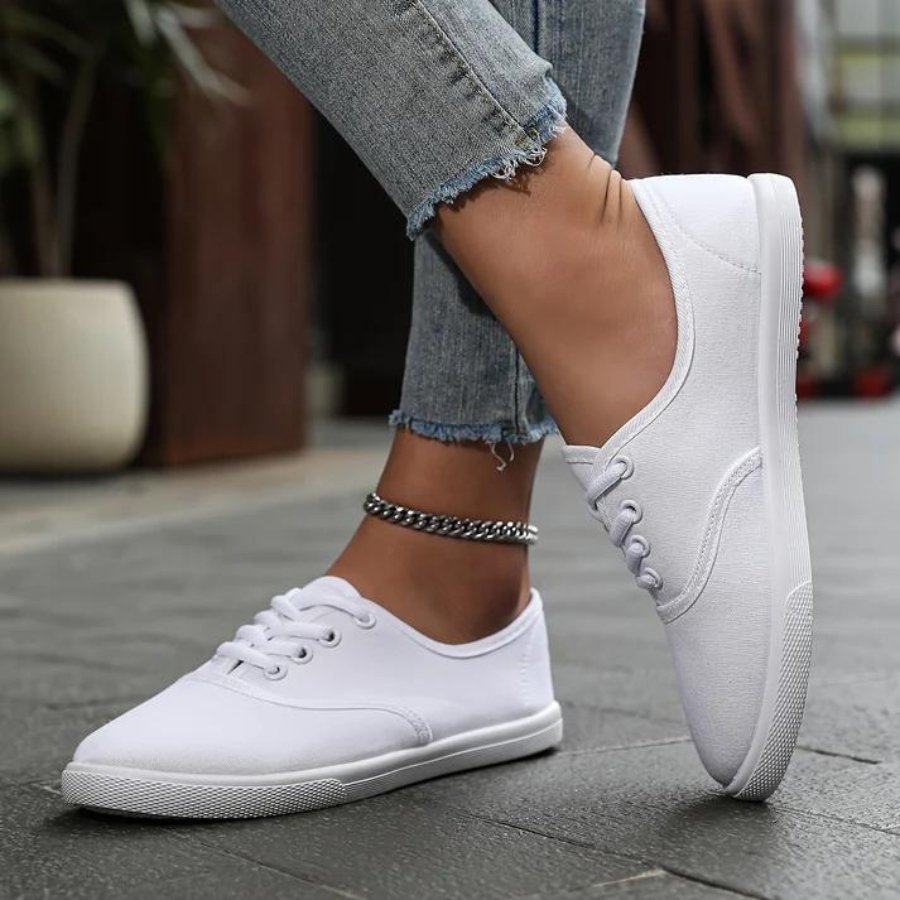 Leinenschuhe Weiß Klassisch Bequem