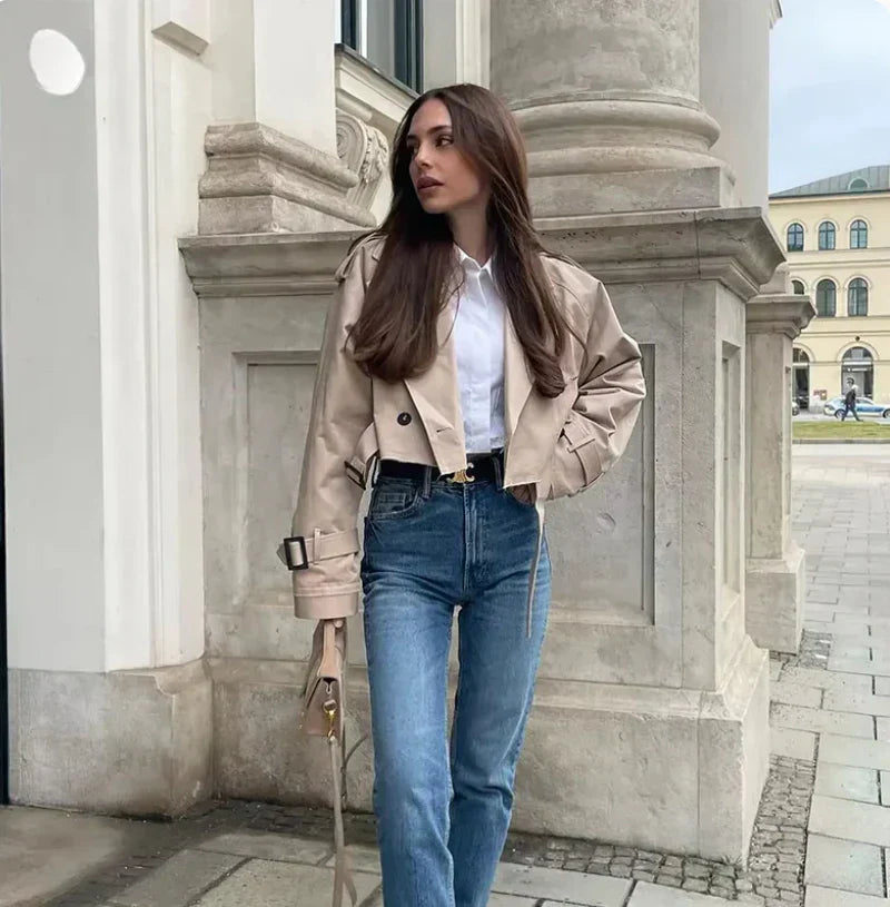 Drune | Langarmiger Trenchcoat mit verstellbarem Gürtel