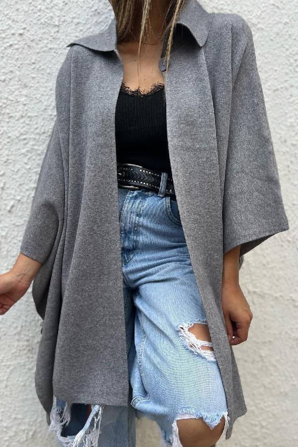 Drune | Farbe lässiger Cardigan lockere Einzelknopf Windbreaker Jacke