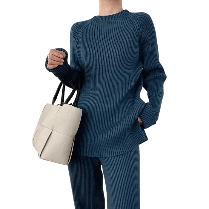 Drune | Strick Damen Pullover Satz mit Weitem Hosen