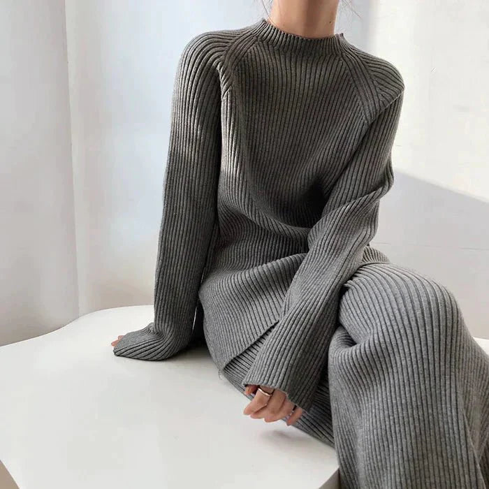 Drune | Strick Damen Pullover Satz mit Weitem Hosen