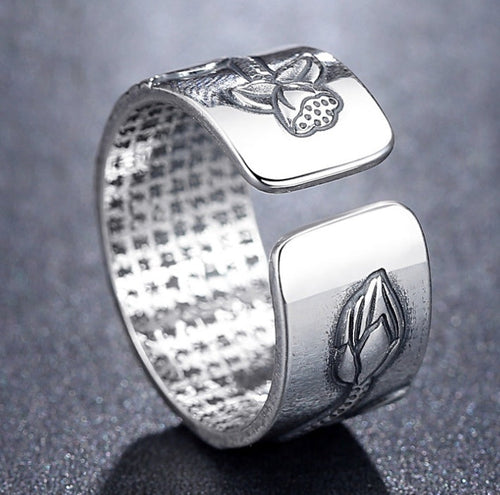 Drune | Silberner Lotus Sutra Ring