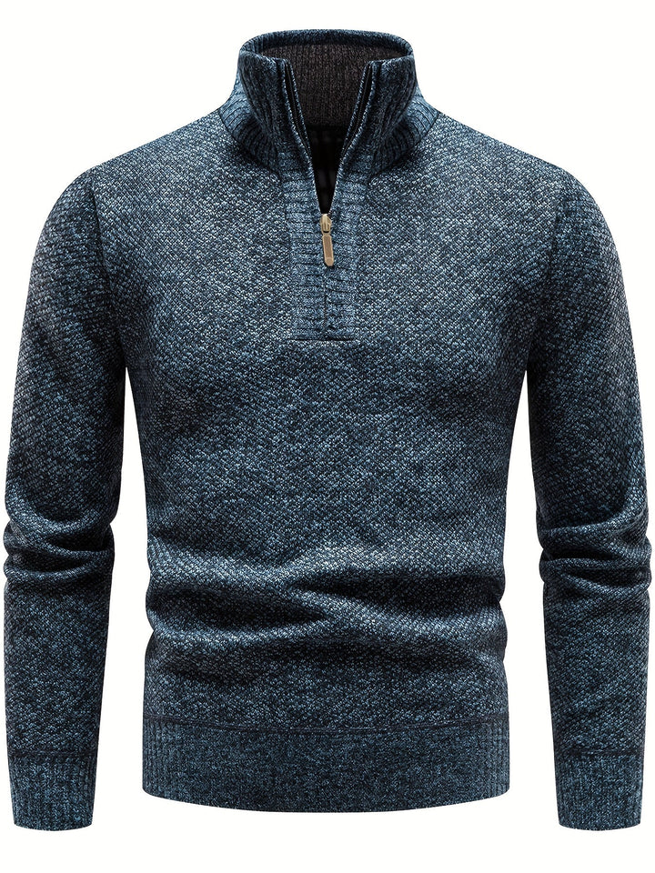 Drune | Stilvoller, Lässiger Pullover Mit Halbem Reißverschluss