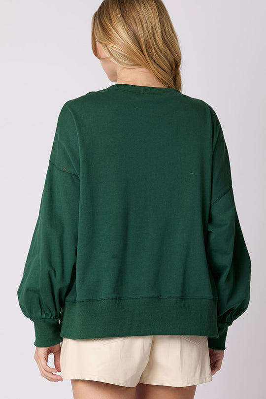 Drune | Weihnachts Schleife Verziert Lässiges Langärmeliges Sweatshirt