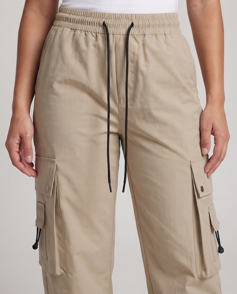 Damen Trendige Cargo-Hose mit elastischen Bündchen und Taschen Drune