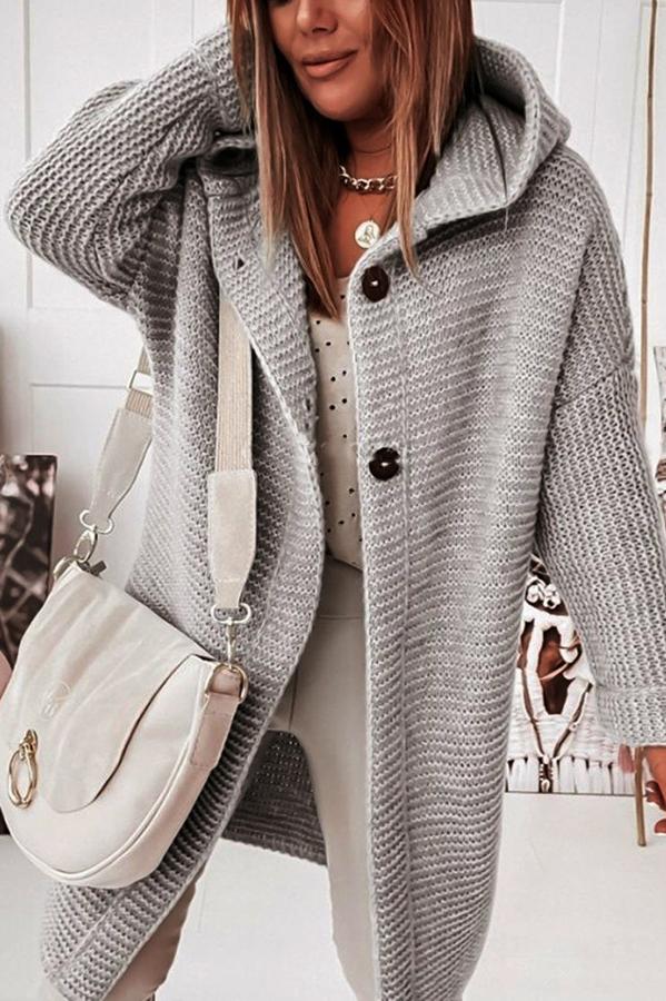 Drune | Strickjacke mit Knopfverschluss und Kapuze