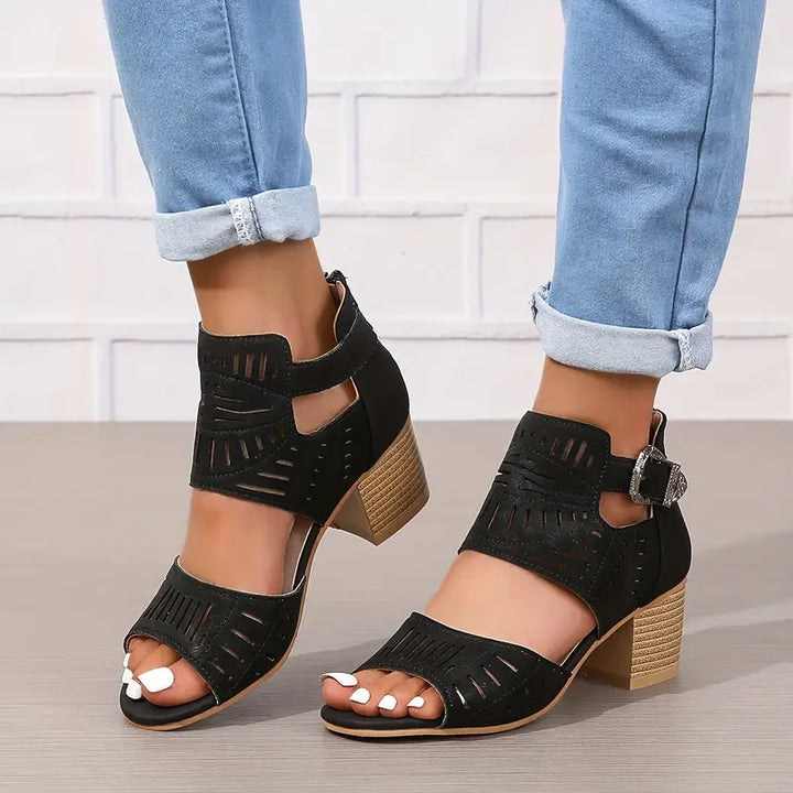 Drune | Damensandalen mit Dickem Absatz