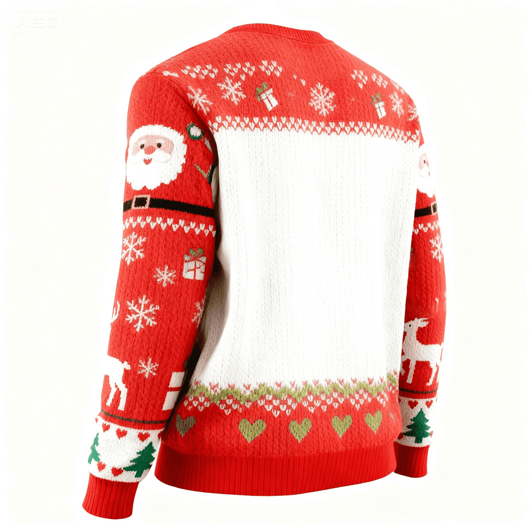 Drune | Lustiger Santa&Schneemann Muster Hässlicher Pullover - Unisex Weihnachtsfeier Essential