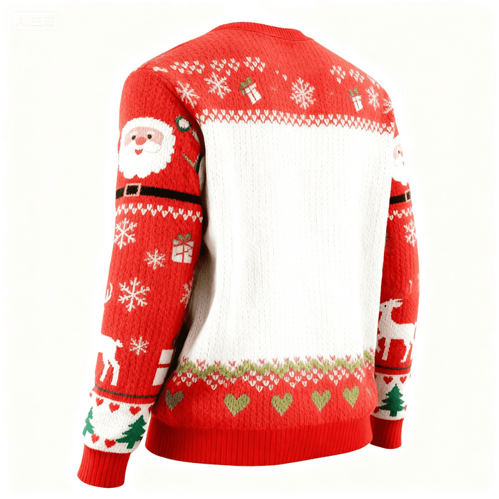 Drune | Lustiger Santa&Schneemann Muster Hässlicher Pullover - Unisex Weihnachtsfeier Essential