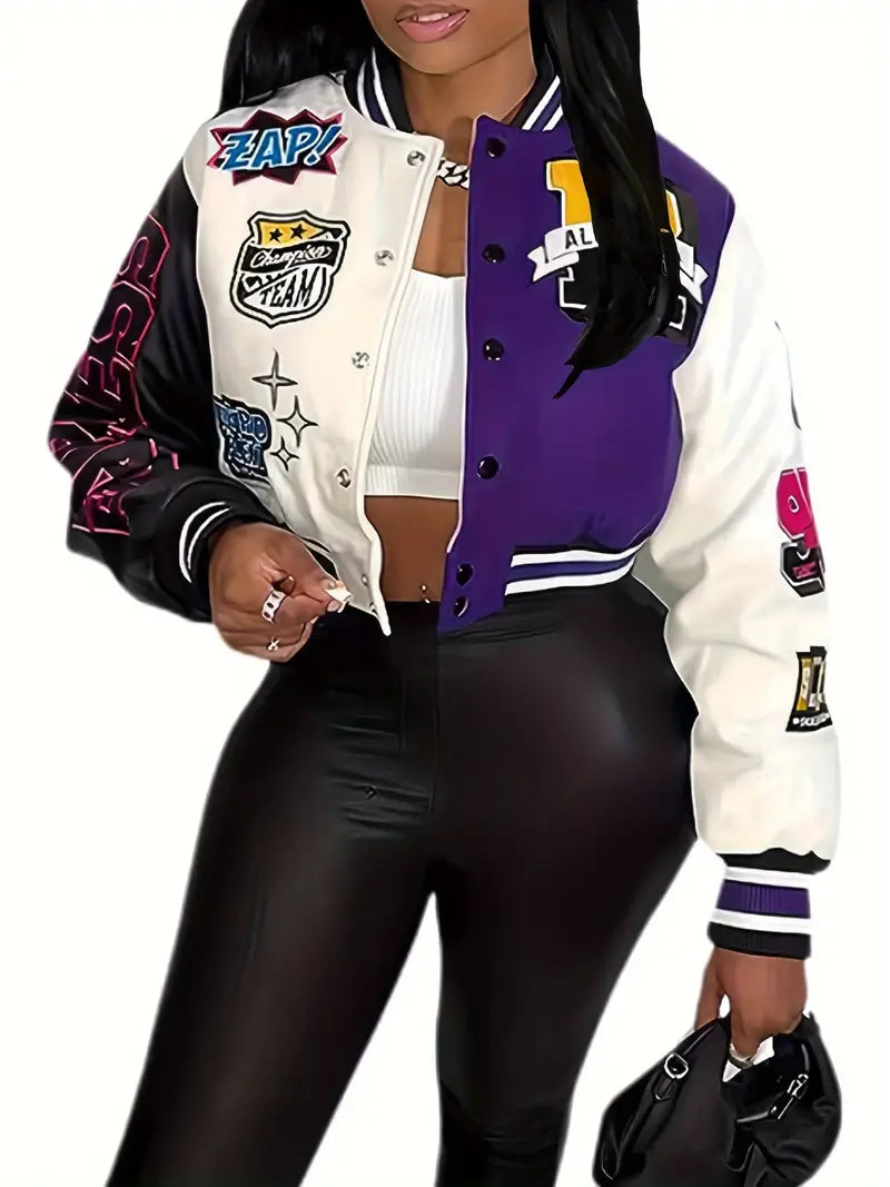 Drune | Damen Varsity-Jacke mit Briefdruck