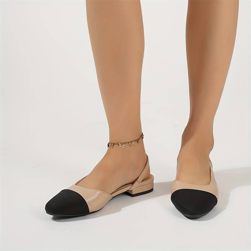 Drune | Slingback Ballerinas in Beige & Schwarz Klassischer Chic