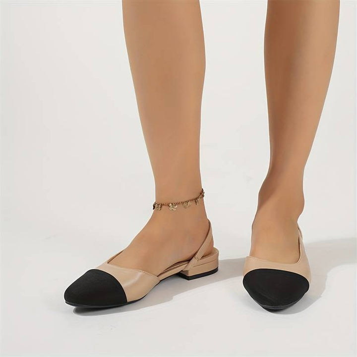 Drune | Slingback Ballerinas in Beige & Schwarz Klassischer Chic