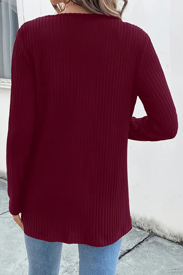 Drune | Strickjacke mit Blumenrand und langen Ärmeln
