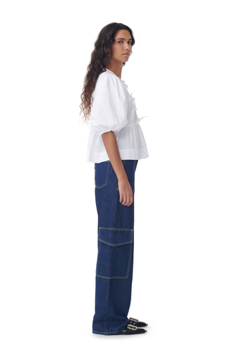 Drune | Bluse mit Puffärmeln und Schleifendetail für Damen
