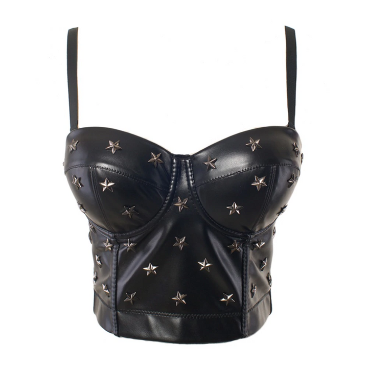Drune | Schwarzes Sternen-Crop-Top