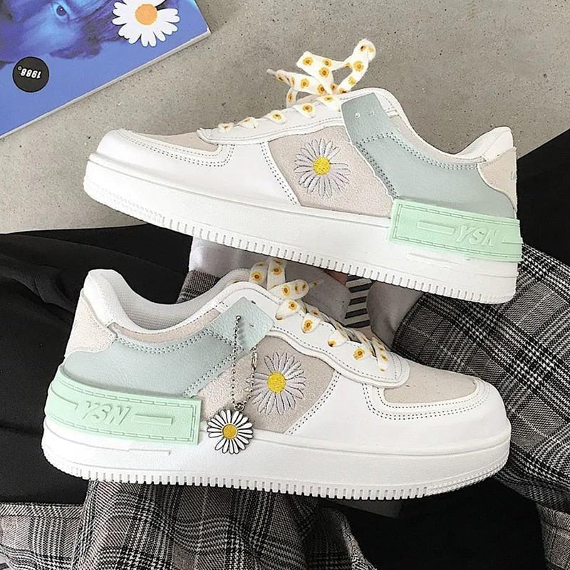 Drune | Lässig Rutschfest Floral Drucken Knöchel Turnschuhe
