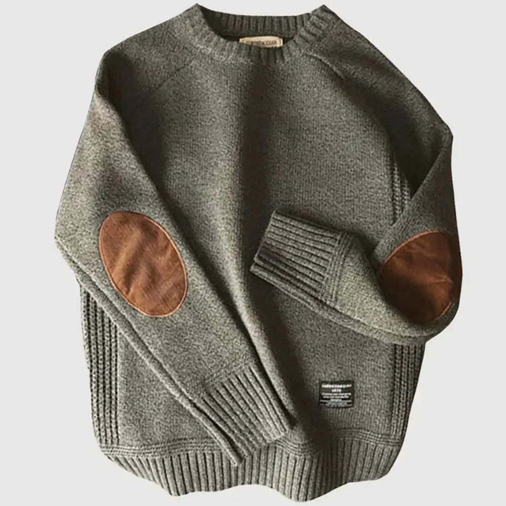 Drune | Vintage Ellenbogen-Patch Pullover