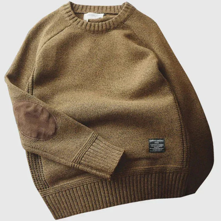 Drune | Vintage Ellenbogen-Patch Pullover