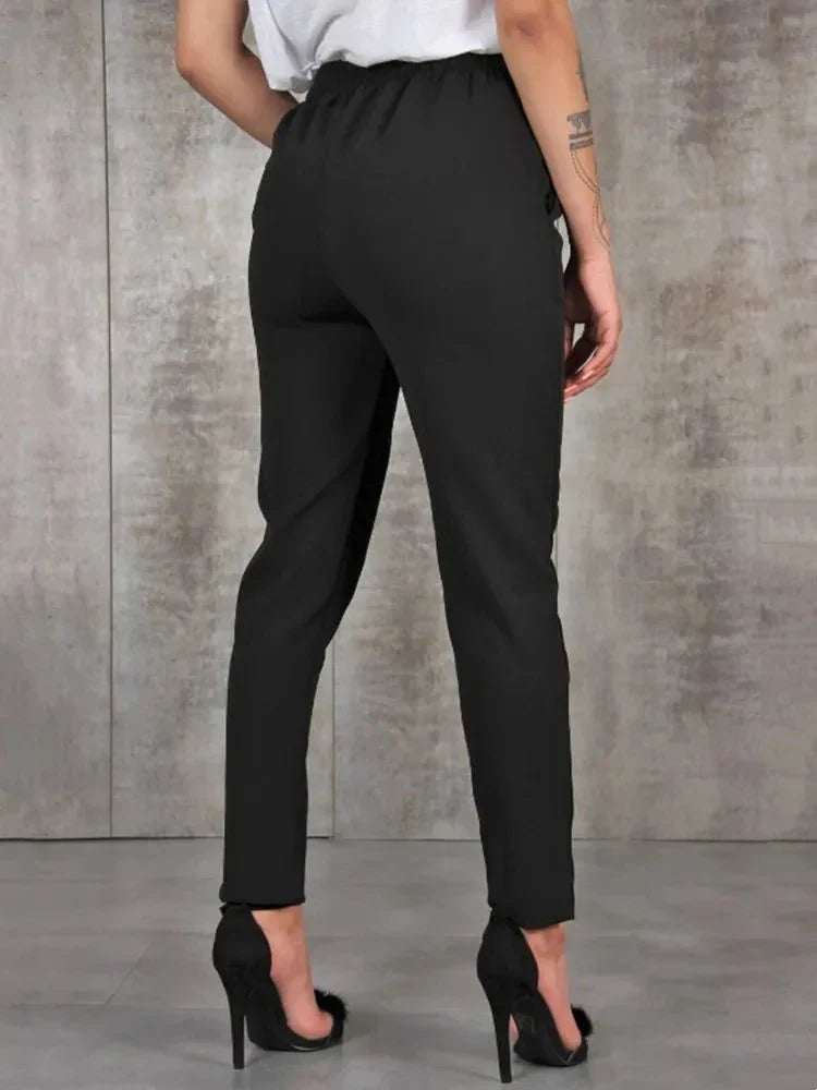 Drune | Hochtaillen Damenhose mit Gürtel