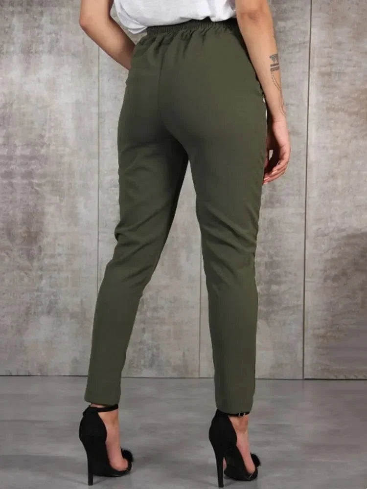 Drune | Hochtaillen Damenhose mit Gürtel