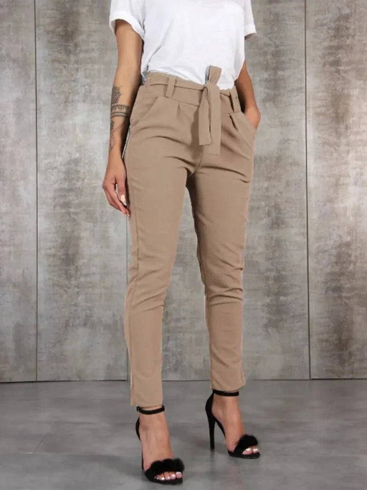 Drune | Hochtaillen Damenhose mit Gürtel