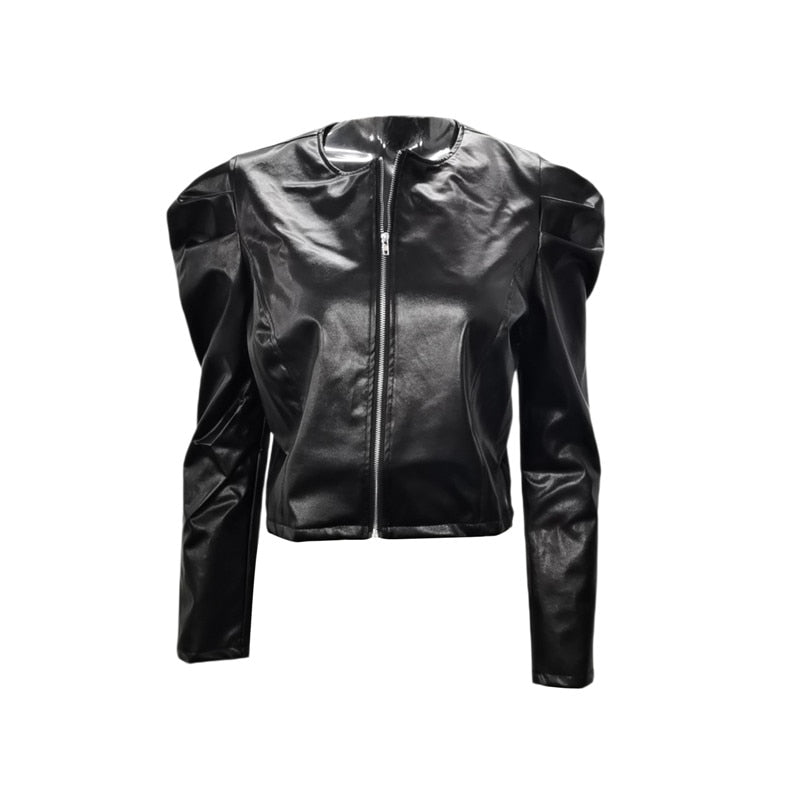 Drune Jacket | Elegante kurze Jacke in Lederoptik für Damen