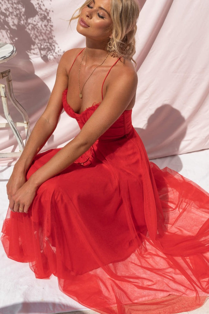 Drune - Modernes prinses chiffon Kleid