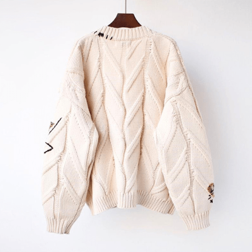 Drune | Strickjacke Damen Weinlese Kleidungsstil